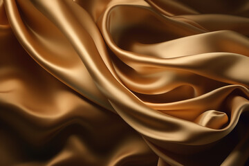 Fototapeta premium Gold fabric colored silk satin background Generative AI
