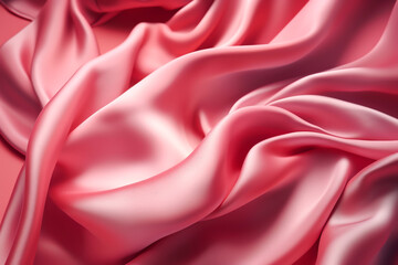 Obraz premium Pink fabric colored silk satin background Generative AI