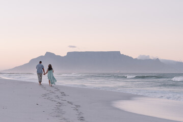 walking on the beach