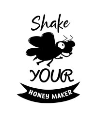 Bee isolated typography design