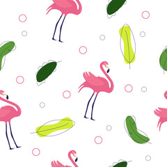 Flamingo seamless pattern. Vector background design for fabric and decor