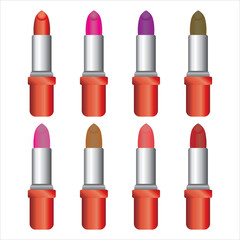 Obraz premium Lipstick set icon vector illustration symbol