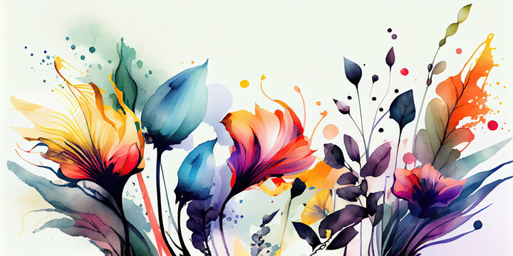 Abstract colorful summer flower background wallpaper design (Generative AI)