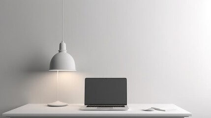desk lamp and laptop