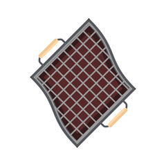 Iron Pan Grill Stove Basic Shape For Barbeque Beef Smoked Roasts Steak Cooked Meat
