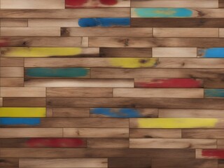 colorful wooden background Old wood background with an abstract color wood texture, a background made of geometric wood, and a floor with a wooden background texture