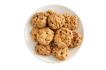 Caprichos de Santiago. Almond cookies, sugar and eggs. Concept of gastronomy. white background 