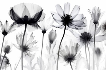 flower garden bloom nature xray beautiful spring background floral blossom leaf. Generative AI.