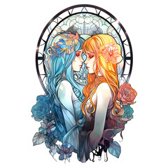 Stained Glass Gemini Queen Sublimation