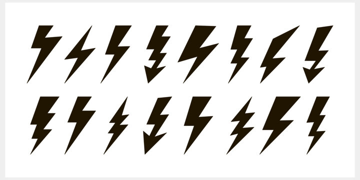 Lightning vector icon isolated. Thunder charging power for electricity energy and batteries. Thunderstorm. Vector stoch illustration EPS 10