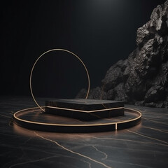 3D Round Podium Stage for Product Display - Generative AI Illustrations	
