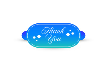 Thank You Sign with Blue Gradient Style. Thank You Lettering