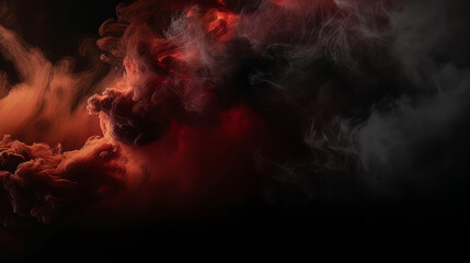 Fototapeta premium red sky, fire cloud smoke texture, black dark background, horror wallpaper poster design