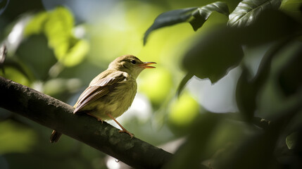 The sounds of birds chirping and leaves rustling in a lush forest create a soothing summer soundtrack