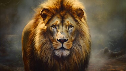 Lion king , Portrait Wildlife animal generative ai variation 3