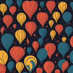 flat style line balloons background