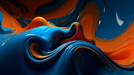 Abstract illustration on colorful backdrop. Trendy illustration. UI UX illustration design. Effect abstract background. Modern minimal design. Abstract wallpaper. Blue and orange background.