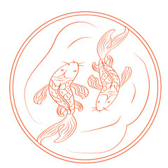 Pisces zodiac symbol outline