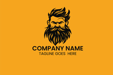 angry man beard logo free vector