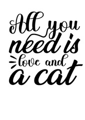 Cat lettering quote design