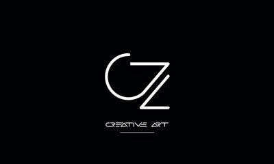 ZC, CZ, Z, C abstract letters logo monogram - obrazy, fototapety, plakaty