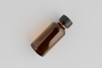Amber Brown Medical Health Bottle Mockup 3D Illustration