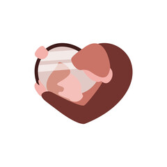 Selbstliebe, Liebe, Herz, Mann schaut in Spiegel und sieht sein Spiegelbild