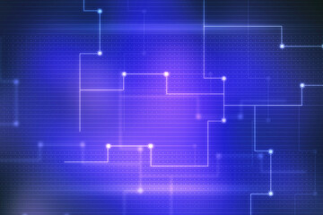 2d illustration Abstract futuristic electronic circuit technology background