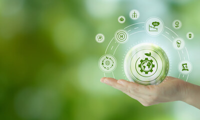 Natural climate solutions concept. Action for avoid greenhouse gas emissions and increase carbon...