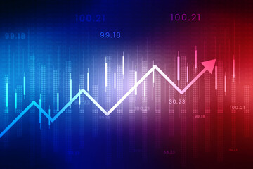 2d rendering Stock market online business concept. business Graph 