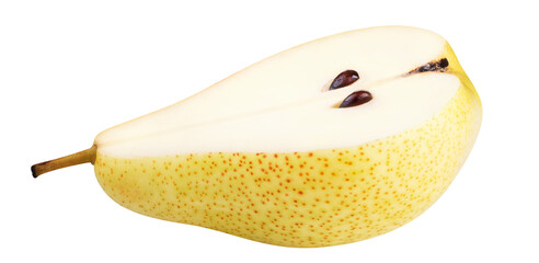 Delicious pear half cut out
