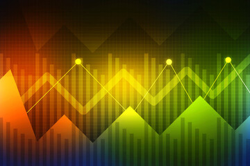 2d rendering Stock market online business concept. business Graph 
