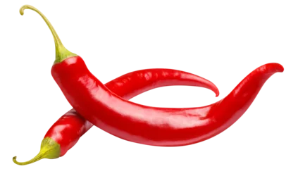 Fond de hotte en verre imprimé Piments forts Delicious red chili peppers cut out