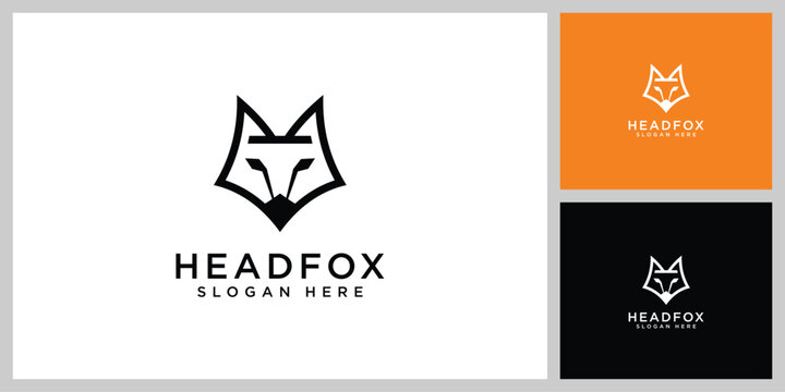 head fox logo vector line style design