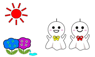 雨上がりのかわいいてるてる坊主