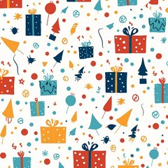 Pattern illustration for birthday gift background and paper bag. generative ai