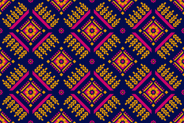 Fabric Mexican style. Geometric ethnic flower seamless pattern traditional. Aztec tribal ornament print. Design for background, illustration, fabric, clothing, carpet, textile, batik, embroidery.