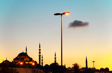 mosque at sunset