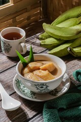 Sweet dessert Malaysia people called Pengat Pisang and Indonesian people called Kolak Pisang Ubi....