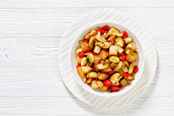 Pan-Browned Potatoes with red pepper and garlic