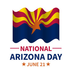 Arizona Day banner. Holiday celebration on June 21. Vector template for typography poster, flyer, postcard, etc
