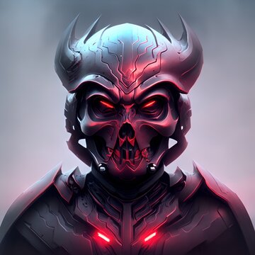 Skull dark lord in a metal design