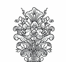 surreal ornamental flower arrangement retro art design