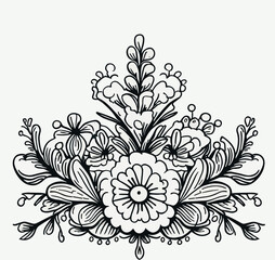 surreal ornamental flower arrangement retro art design