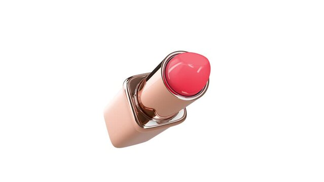 Lipstick, packaging opening, 3d animation