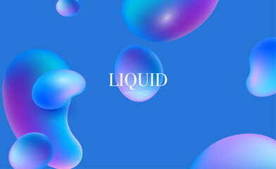 3d rendered illustration of a blue bubble, Blue abstract background, Blue banner