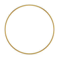 3d golden metallic ring luxury elegant circle decor element premium fashion design