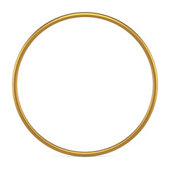 3d golden ring luxury elegant circle decor element premium fashion design