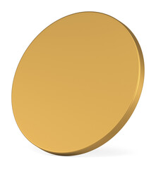 3d cylinder circle diagonal wall displaced platform gold geometric shape