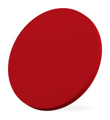 3d cylinder circle diagonal wall displaced platform red geometric shape